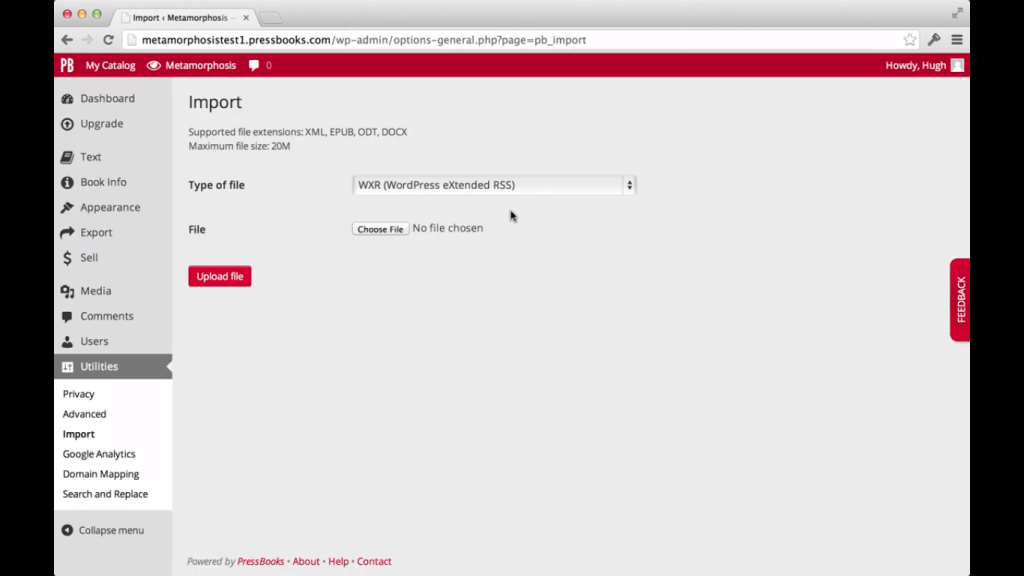 pressbooks screenshot